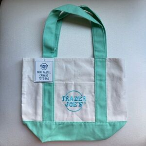 NWT Trader Joe’s Mini Pastel Canvas Tote Bag